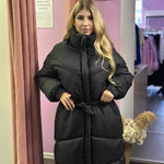 Winter black women's down jacket