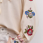 Beige embroidered shirt with red embroidery 35495_red