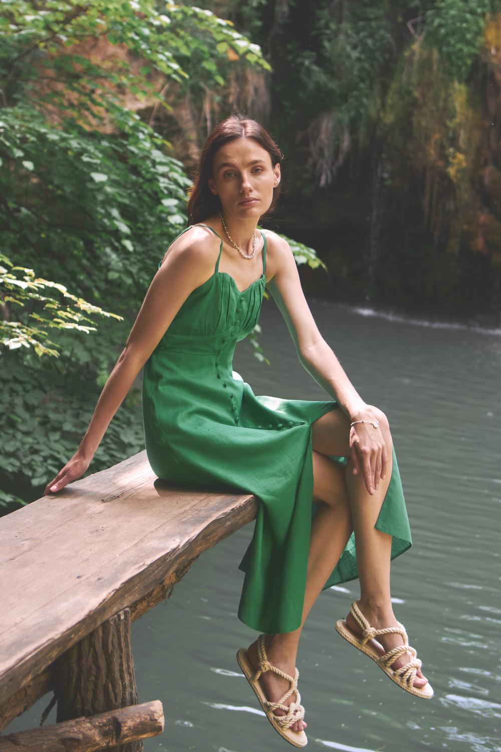 Sundress midi green by Gia Stimma