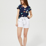 T-shirt blue with Moodo print L-TS-3241