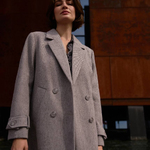 Women's long coat in grey color