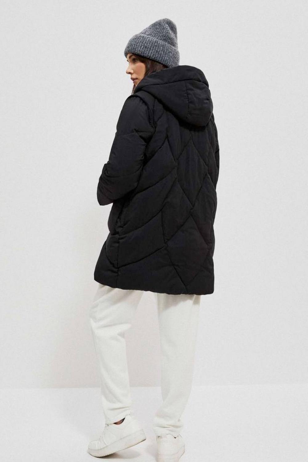 Black jacket with removable sleeves Moodo Z-KU-3914