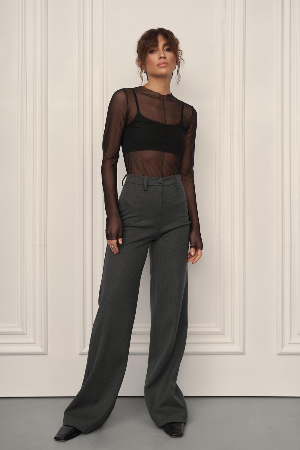 Women's palazzo pants graphite with added wool 519 ROY