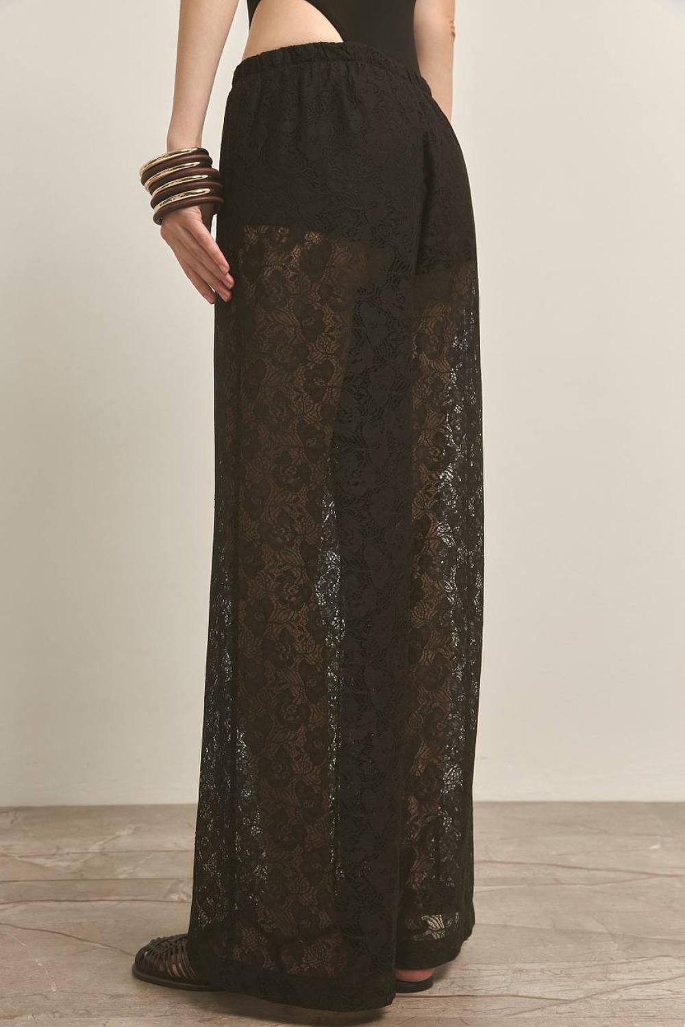 Black lace pants