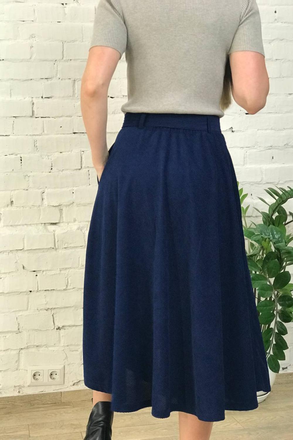 Navy velvet skirt JHJ430-K-Realiz