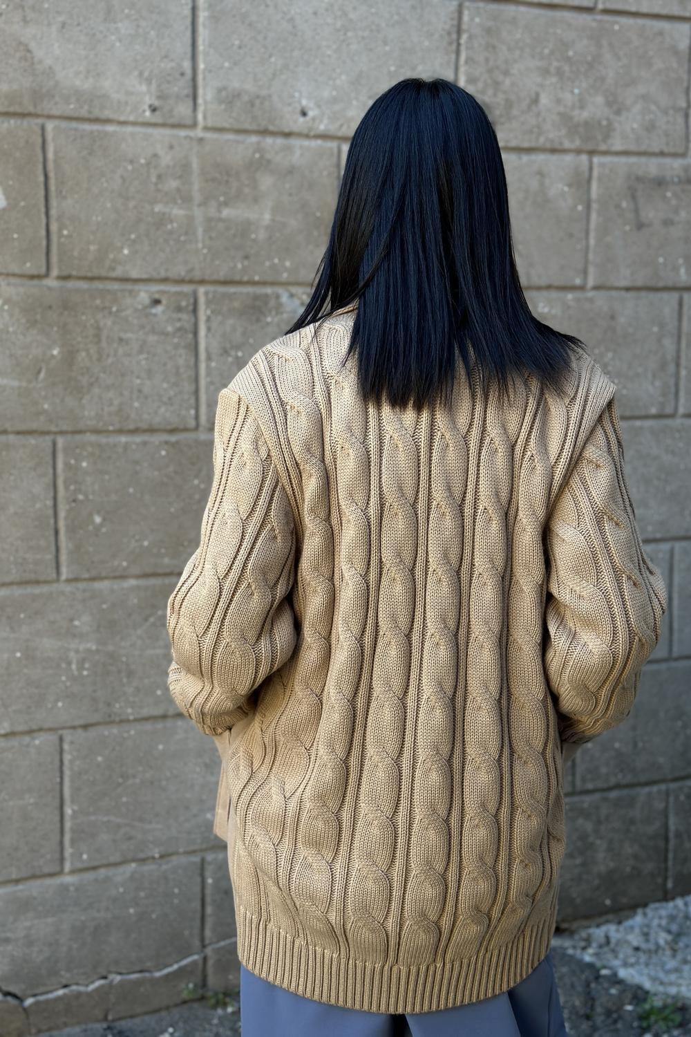 Cardigan for women with buttons beige HARDY