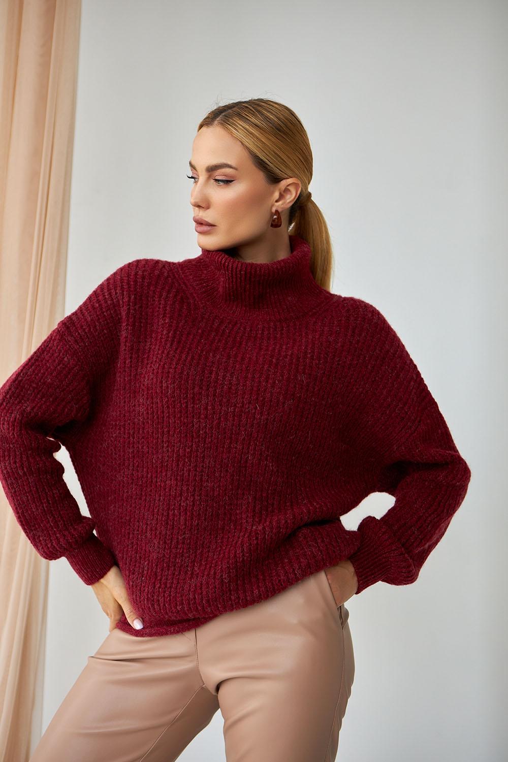 Women's sweater made of wool and mohair Bordeaux 2523 Bellise