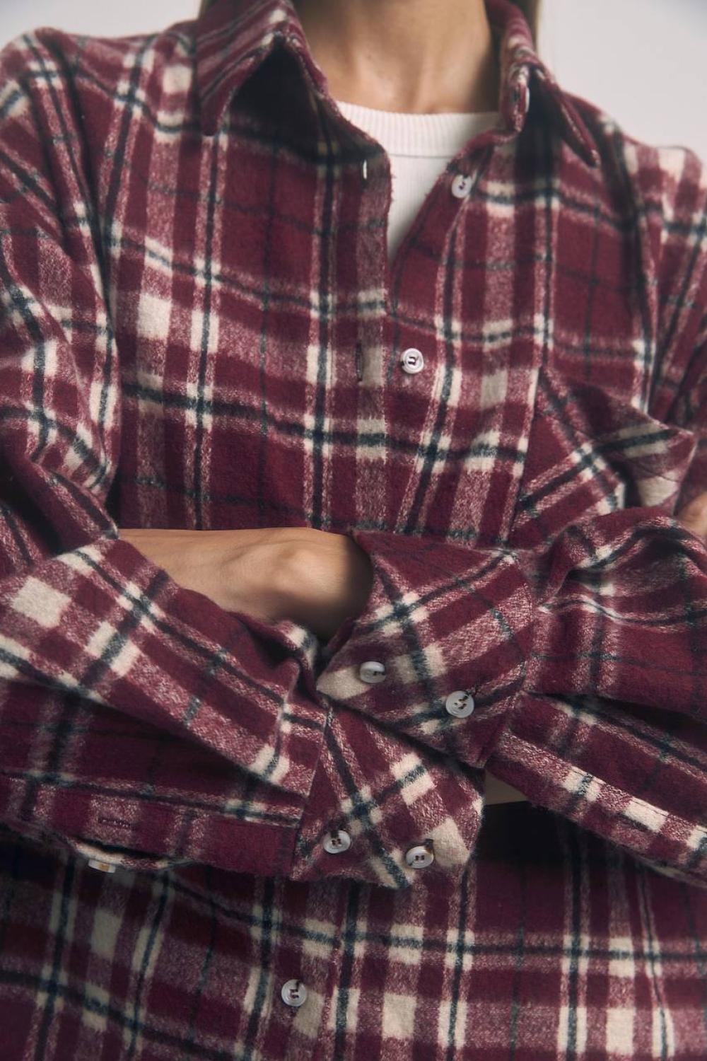 Stylish checkered shirt with patch pocket on the chest