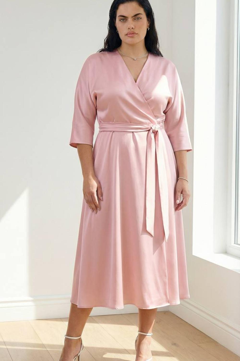 Milk midi dress Plus Size barbie_silk_pink