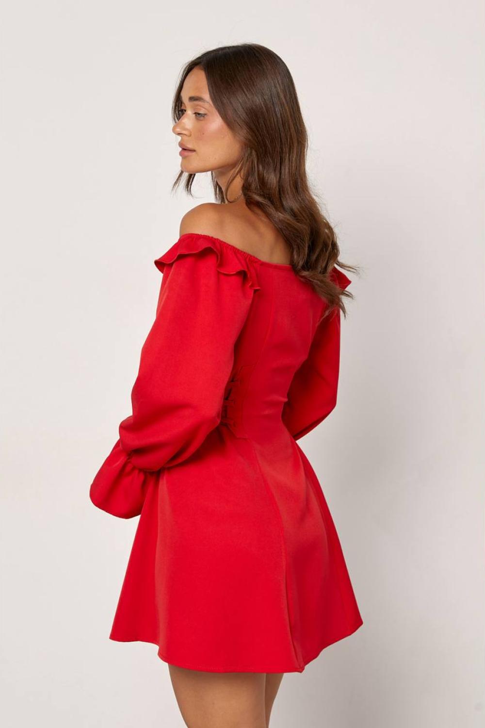 Red mini dress