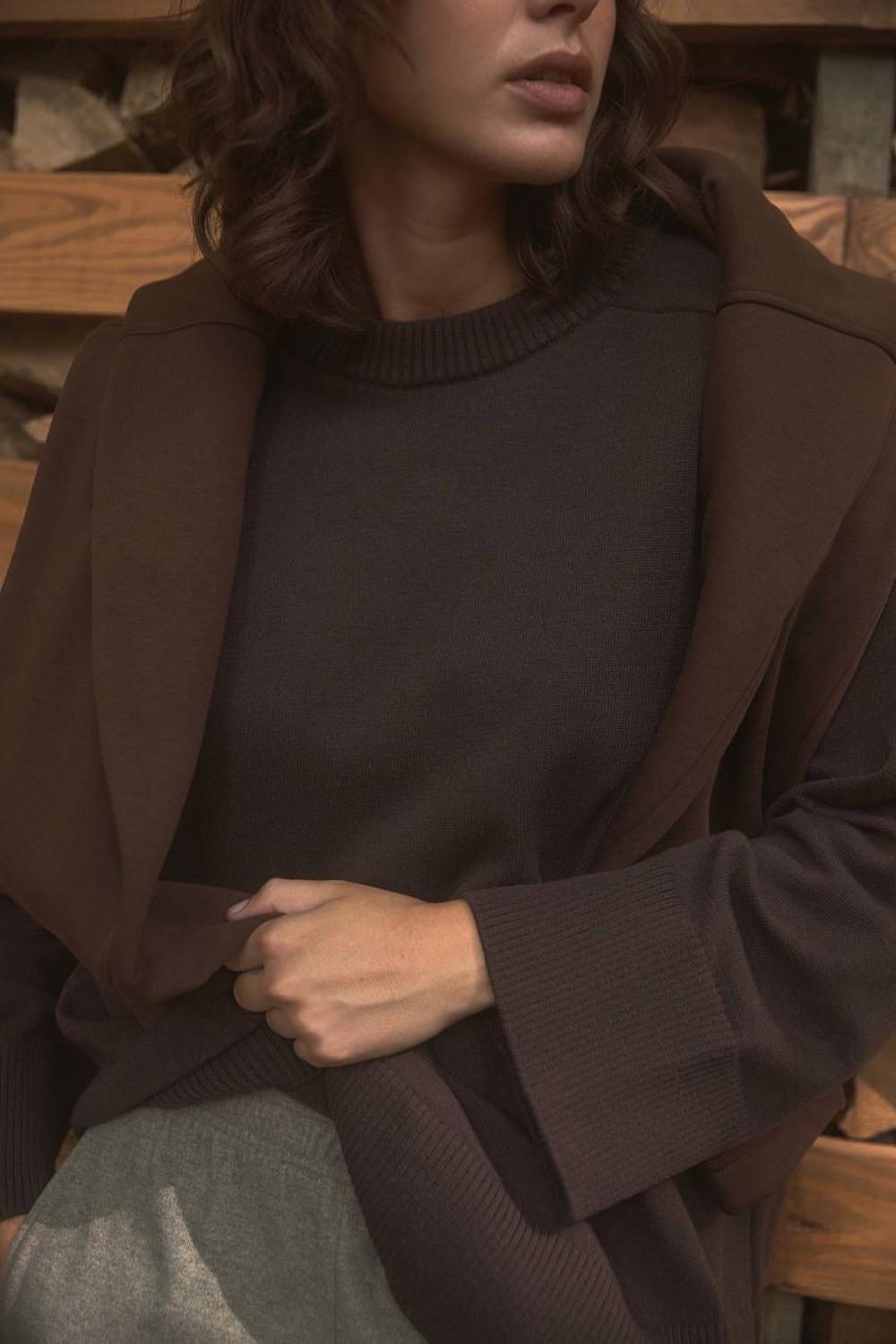 A loose-fitting jumper