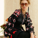Cукня-вишиванка жіноча лляна чорна Мальва EMBROIDERED GEM