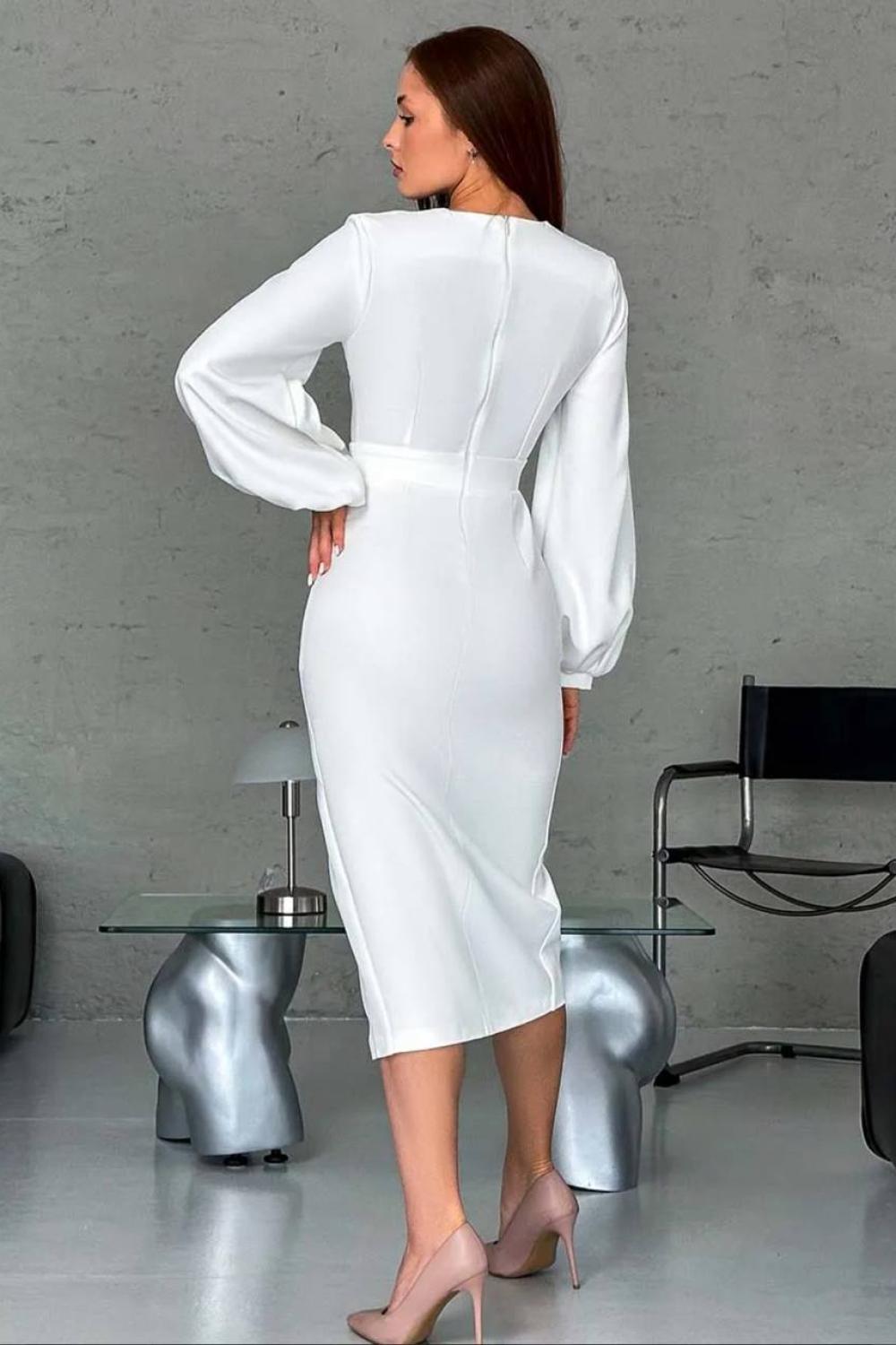 Milk fitted midi dress
