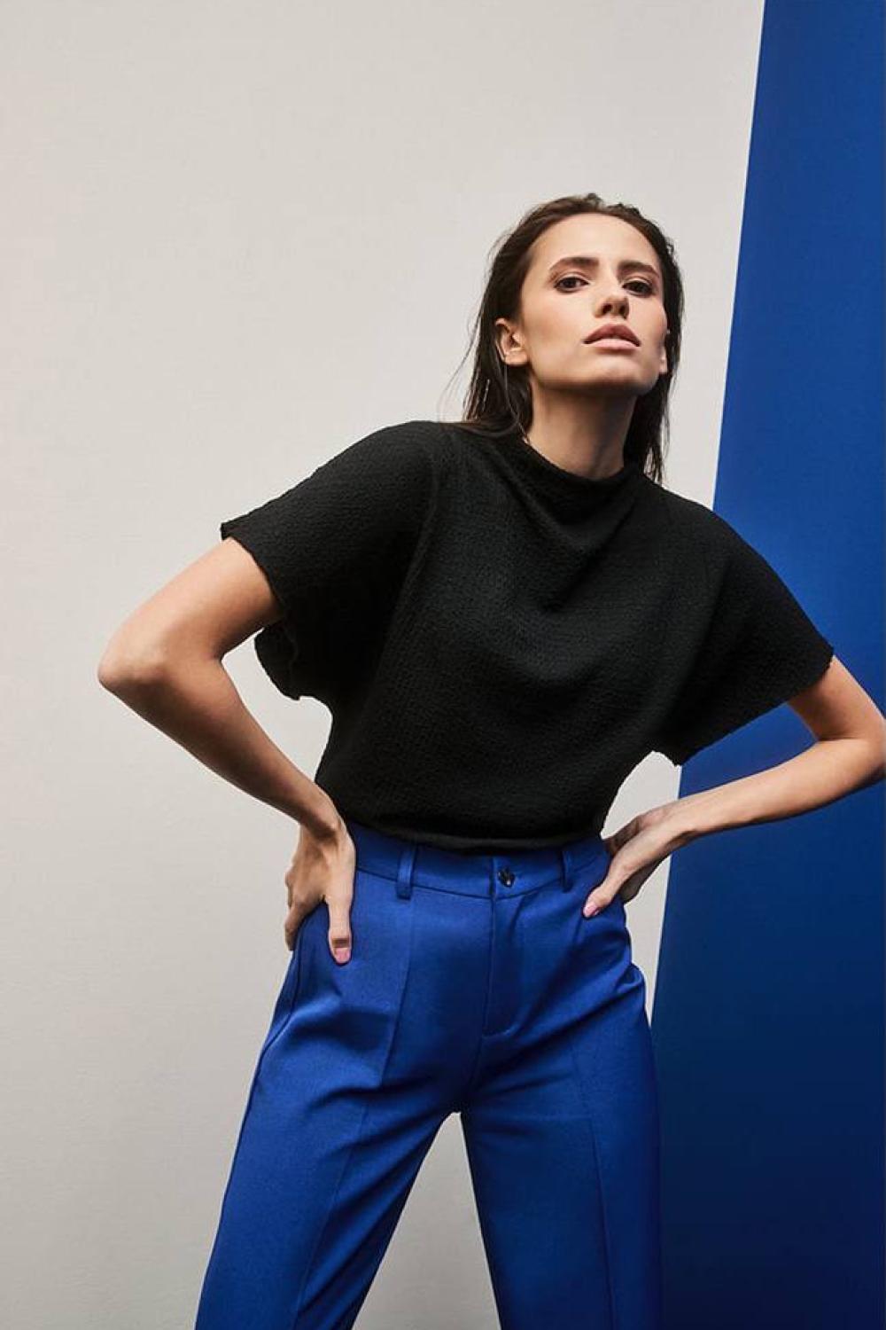 Knitted black T-shirt