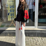 Women's embroidered shirt red poppies from Embroidered Jem