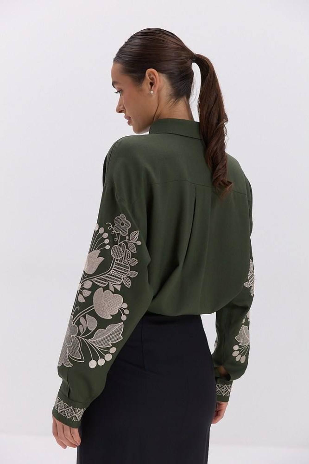Green embroidery