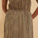 Striped beige dress Moodo L-SU-4057
