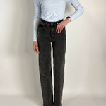 Women's gray jeans in a classic design with stretch
