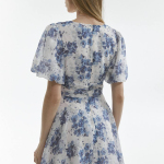 Short dress in milky cornflower