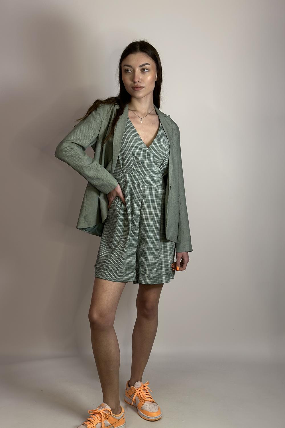 Комбінезон зелений в клітинку Yuka Paris