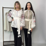 Жіноча бежева вишиванка Кропивниччина