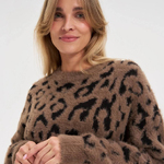Brown sweater with leopard print Z-SW-4857-L-realiz
