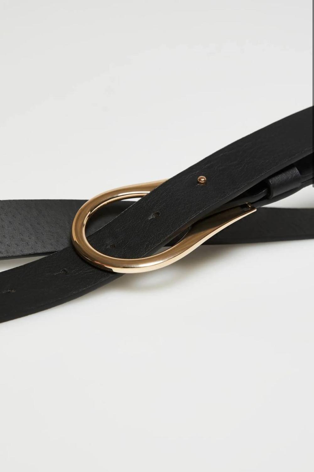 Black belt made of premium quality eco-leather