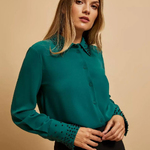 Зелена класична блуза