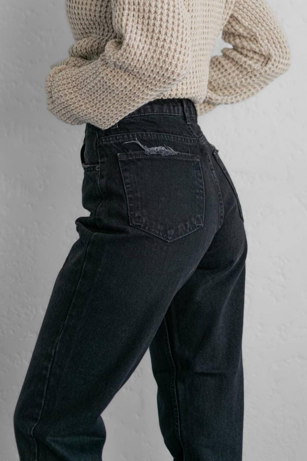 Jeans straight black Woman 464