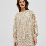 Beige knitted sweatshirt dress