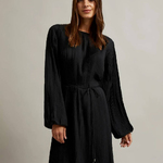 Black dress made of technicolor fabric