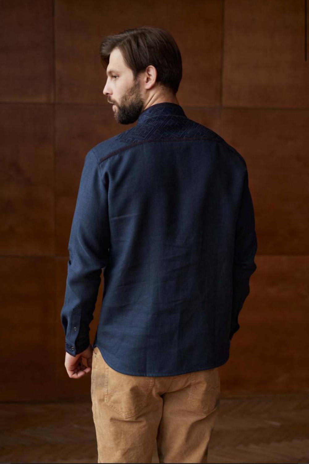 Men's embroidered linen shirt