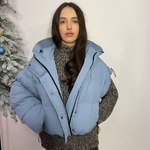 Grey-blue short vest jacket