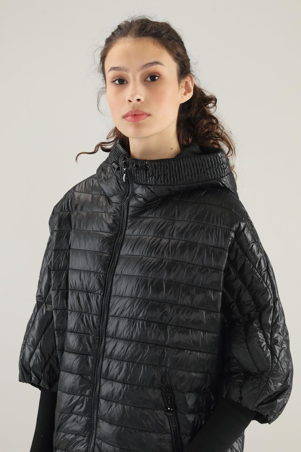 Women's spring black jacket with short sleeves 76-6913 UNISONO