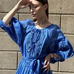 Dress with embroidery in electric color 07995 MAXA