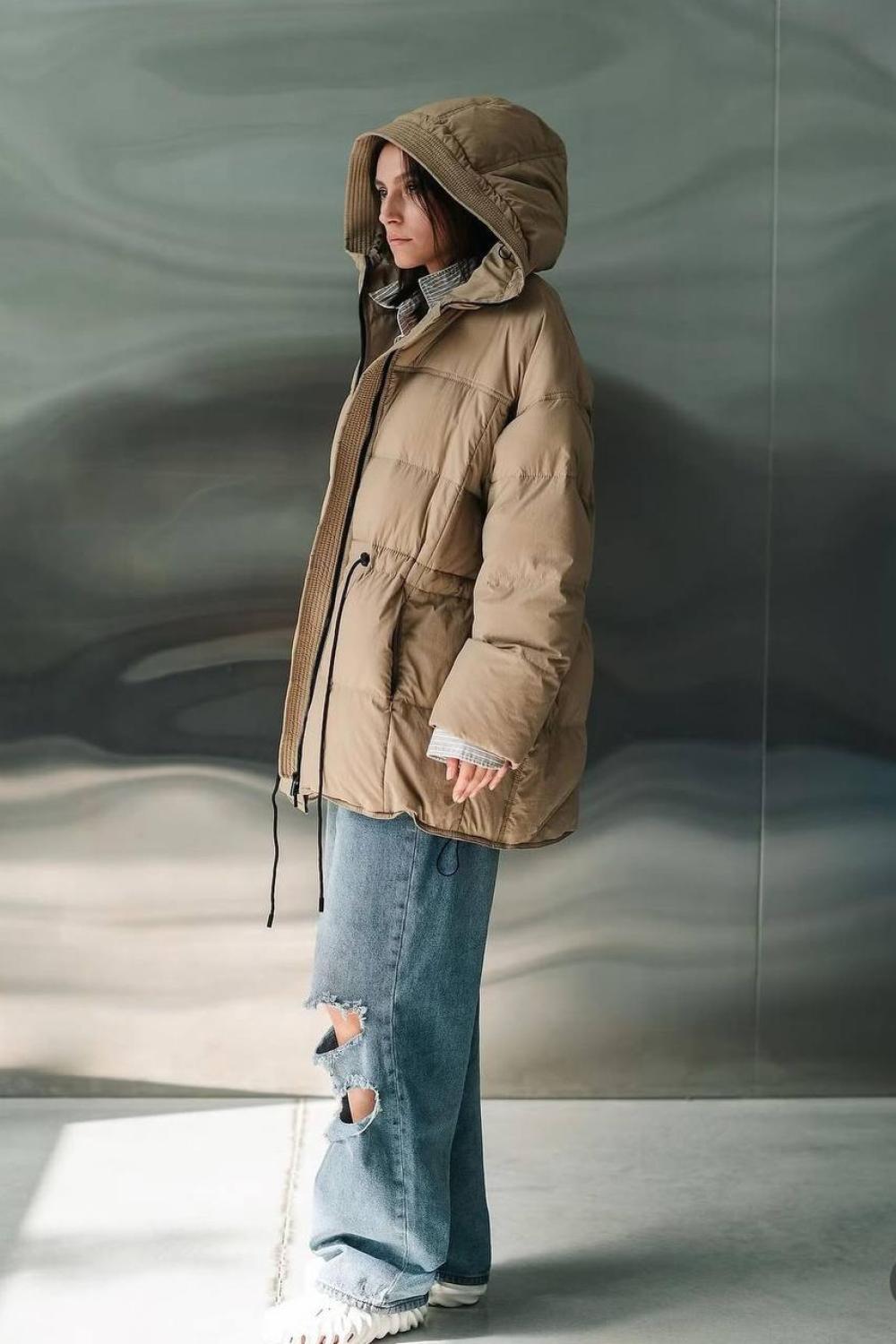 Winter jacket in cappuccino color
