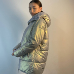 Two-sided women's silver jacket 2107-2 UNISONO