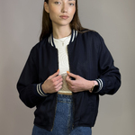 Bomber jacket women's blue Yuka Paris 20PE704