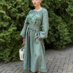 Сукня вишиванка оливкова