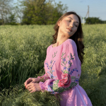 Сукня-вишиванка рожева Троянди