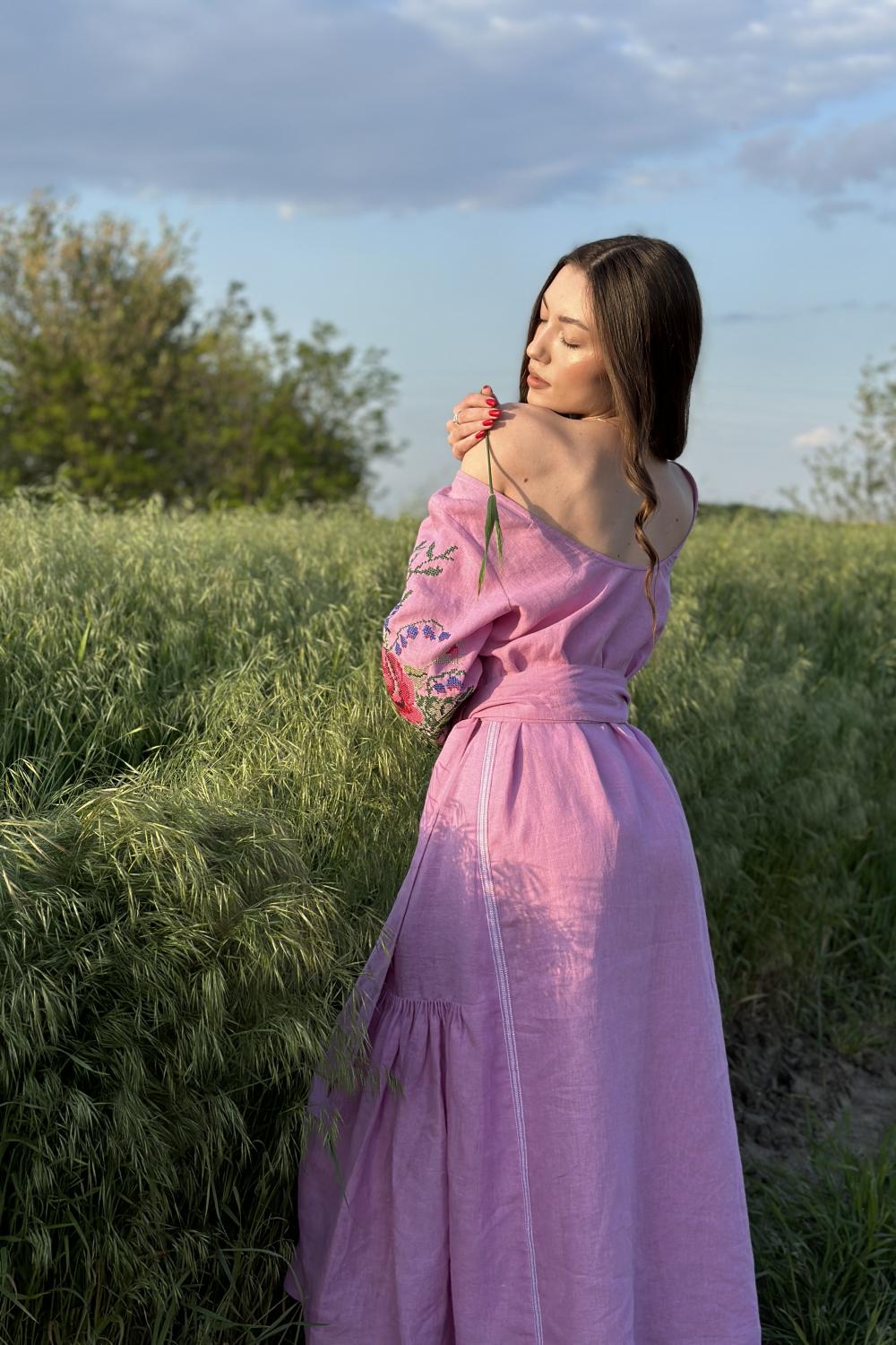 Сукня-вишиванка рожева Троянди