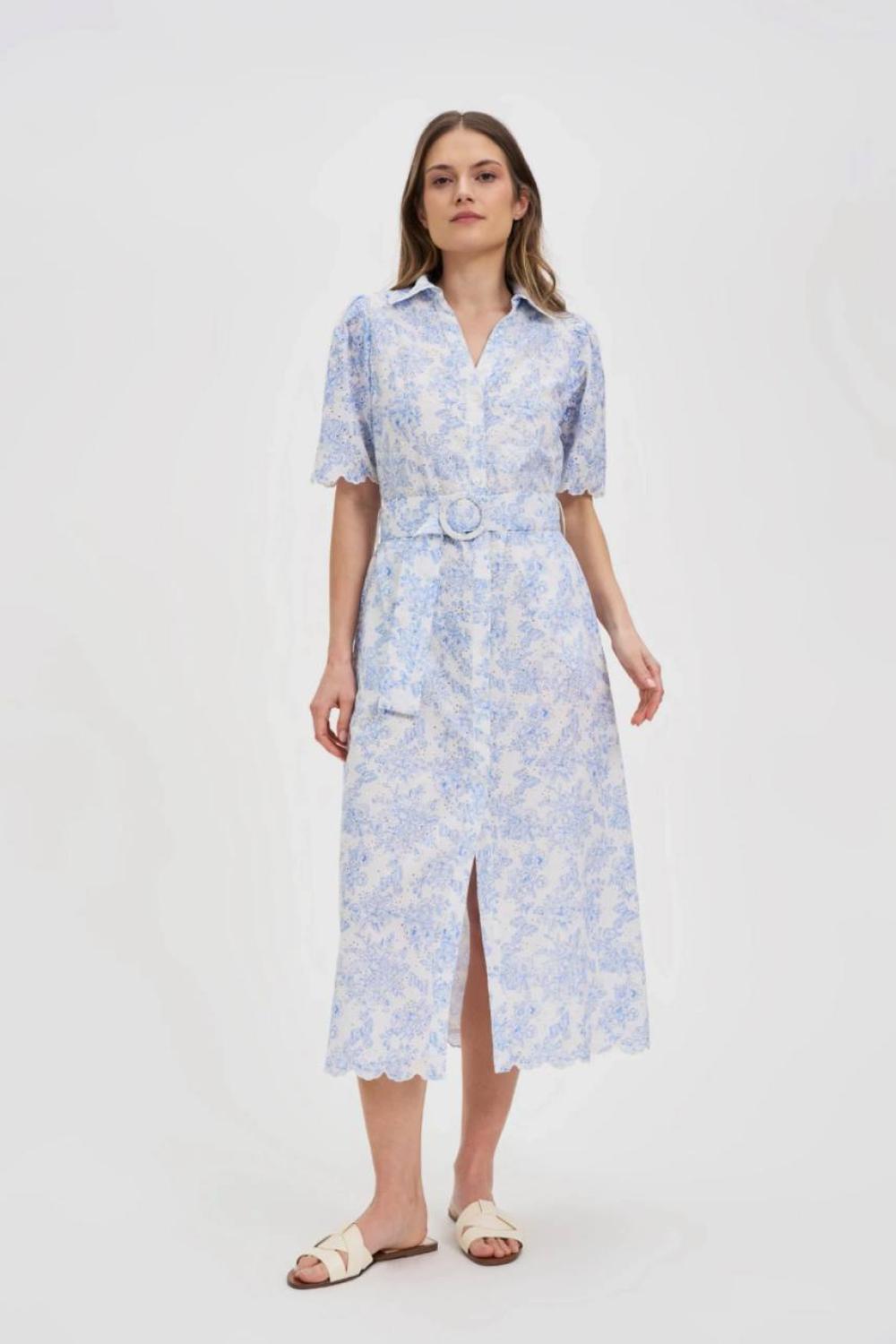Midi dress in calfskin