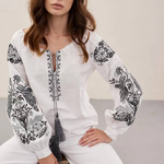 Women's embroidered jacket with gray embroidery Zharptytsia MEREZHKA