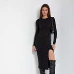 Dress black knitted silhouette 1418.1 Artmon