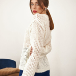 Women's white openwork sweater 2329 BELLISE