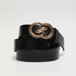 Black belt with decorated buckle Z-PA-4202 MOODO