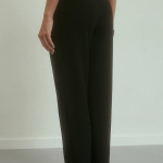 Black mid-rise pants with added wool