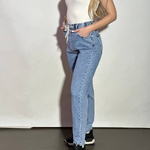 Blue jeans with elastic band
