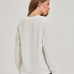 White sweatshirt with print