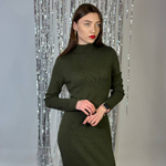Сукня трикотажна оливкова 22AH096 LAURA+MAX